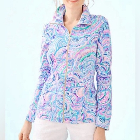 Lilly Pulitzer Sweaters - Lilly Pulitzer Happy As a Clam Leona Zip up Jacket